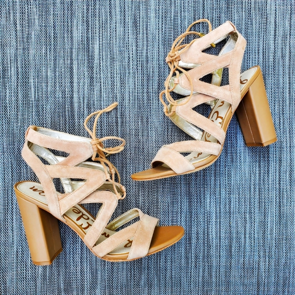 Sam Edelman Yardley Nude Block Heels
